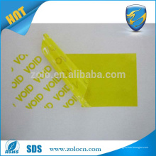 Transferência / não transferência VOID impressão personalizada logotipo adesivo imprimível fabricante de etiquetas vazias